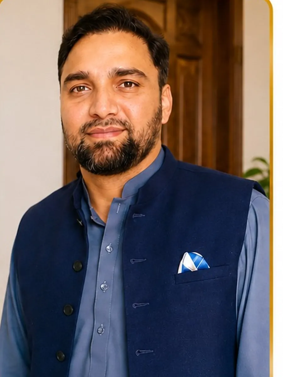 Portrait of Ch. Adeel Anwar Arain, Information Secretary of the Arain Welfare Community B-17 Islamabad