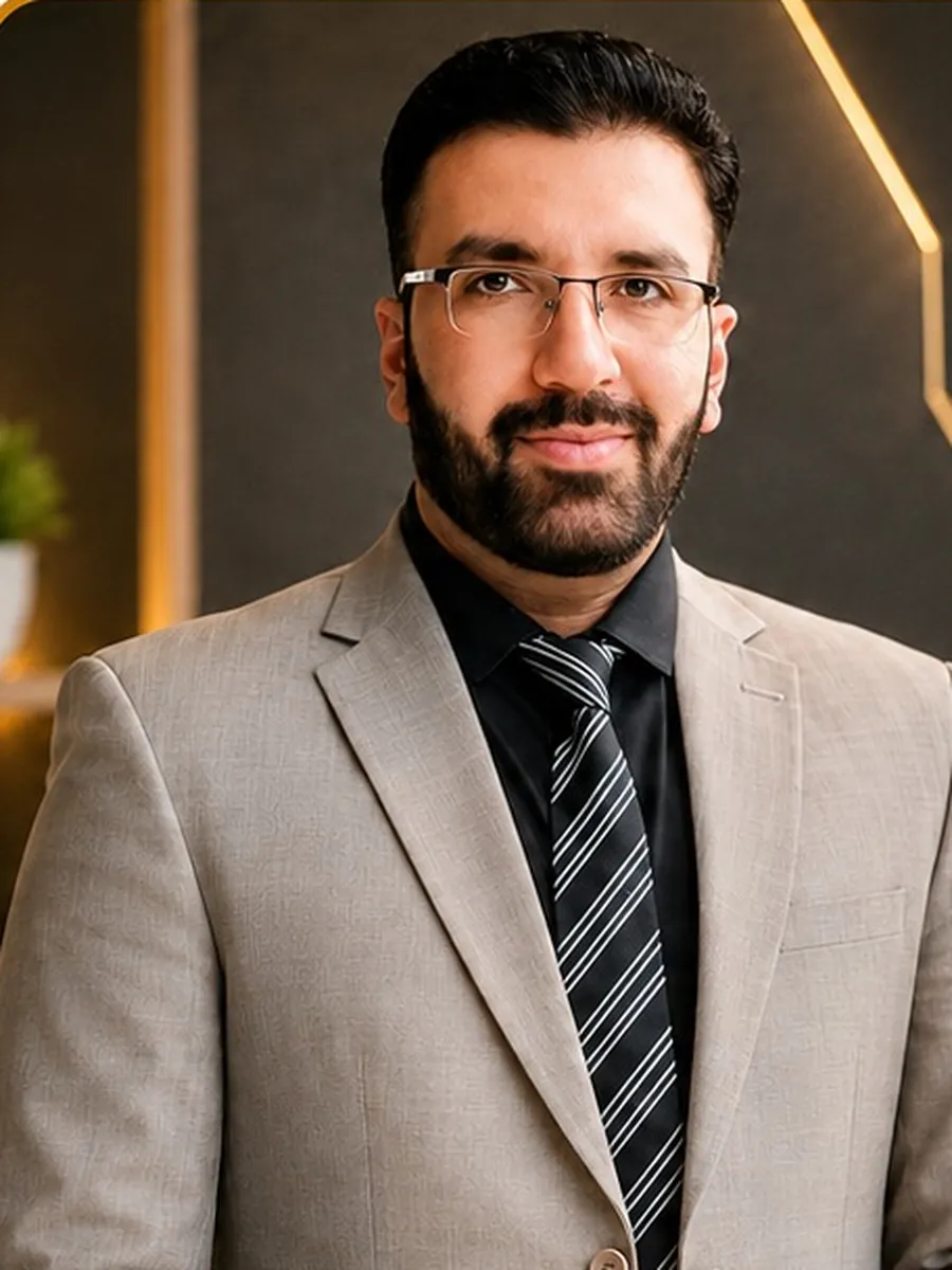 Portrait of Muhammad Shoaib Asghar Arain, Office Secretary of the Arain Welfare Community B-17 Islamabad
