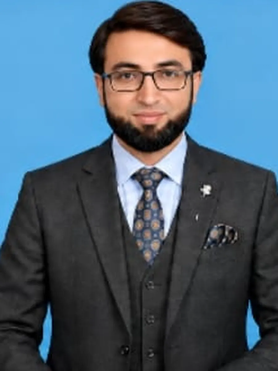 Portrait of Dr. Waqar Ahmad Arain, Executive Member of the Arain Welfare Community B-17 Islamabad